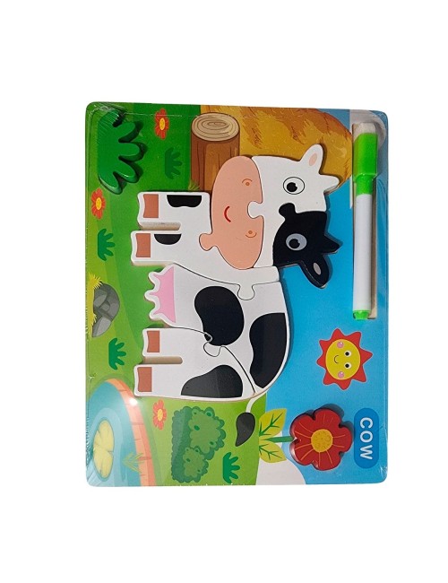 Rompecabezas Didactico Con Tablero Figuras + Marcador