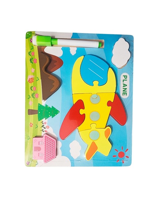 Rompecabezas Didactico Con Tablero Figuras + Marcador