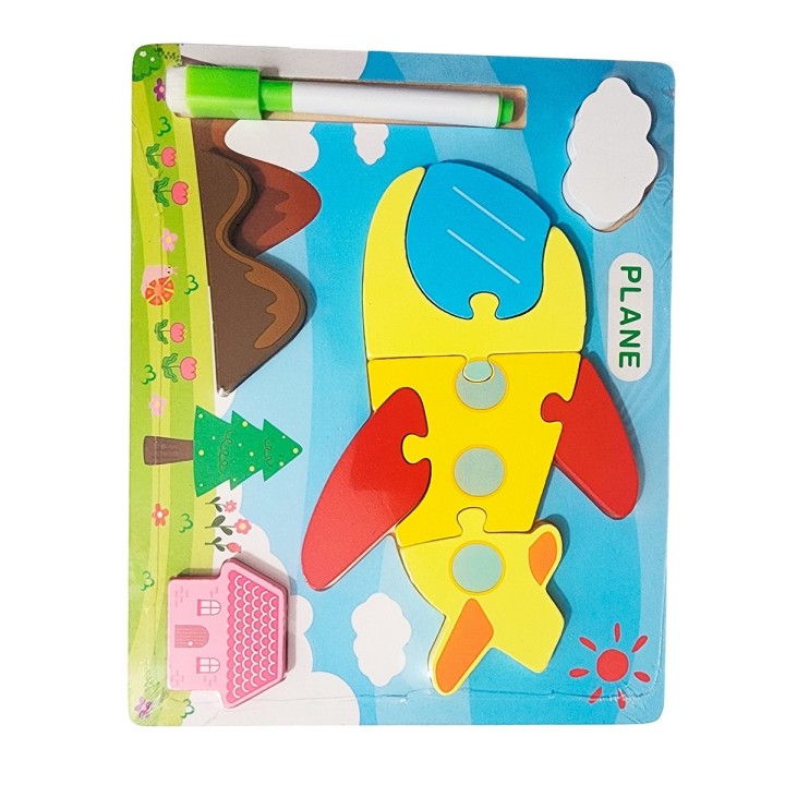 Rompecabezas Didactico Con Tablero Figuras + Marcador