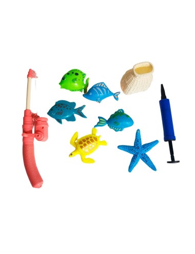 Juego De Pesca Piscina Didactico Juguete Niños Con Caña