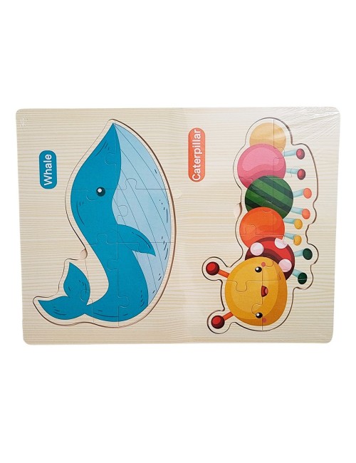 Rompecabezas Madera Figura 2 En 1 Aprendizaje Educativo