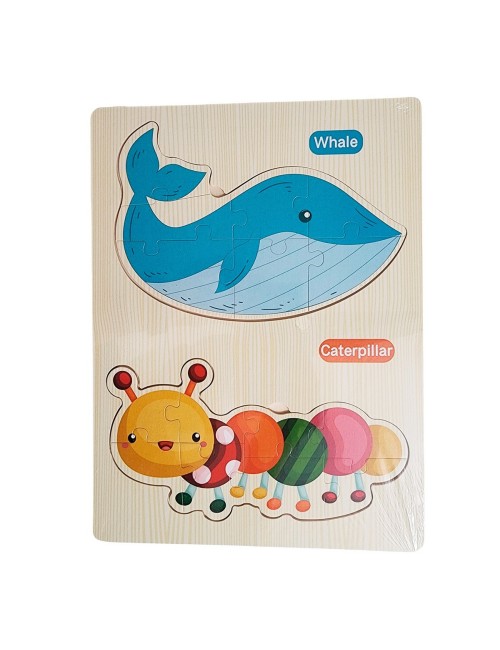 Rompecabezas Madera Figura 2 En 1 Aprendizaje Educativo