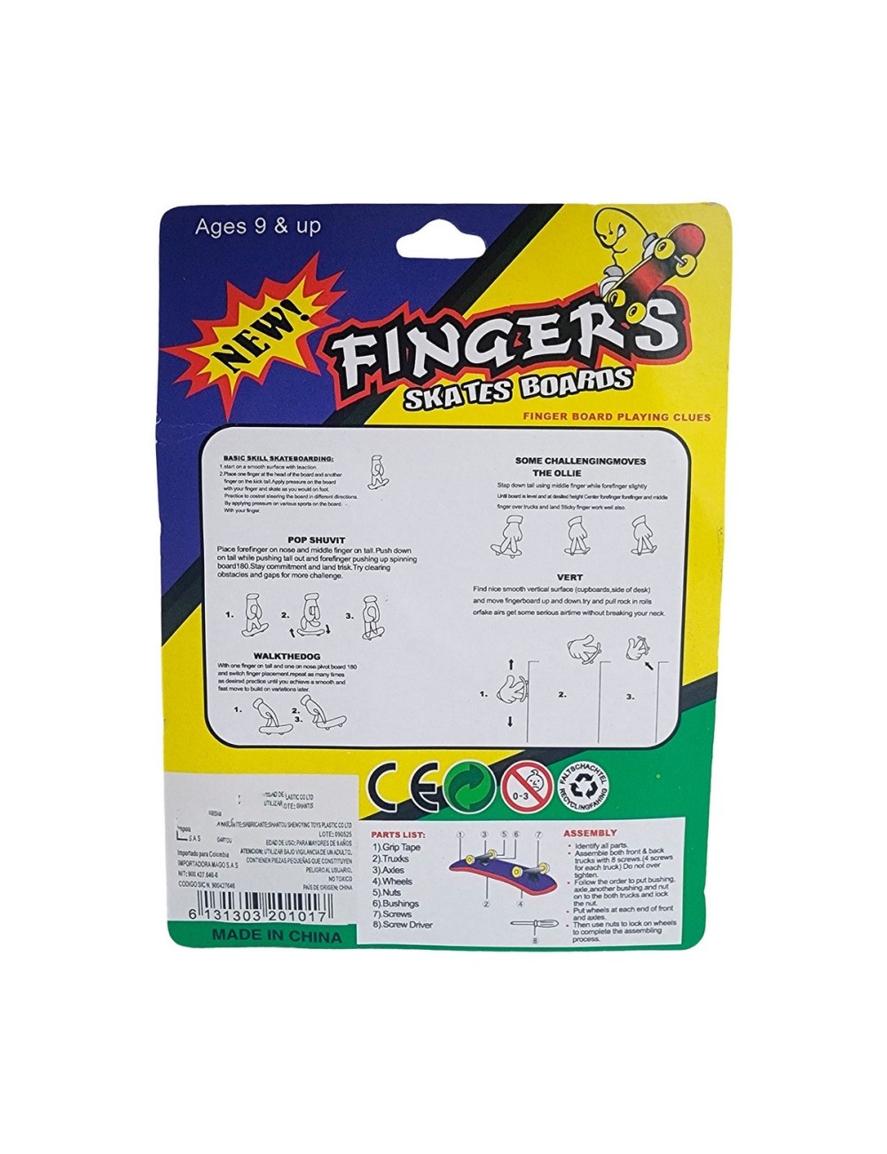 Patineta Dedos Personalizable Mini Coleccion Juguete Skate