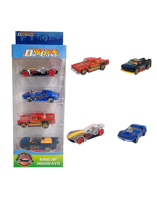 Carro Deportivo De Metal Coleccion X 4 Unidades
