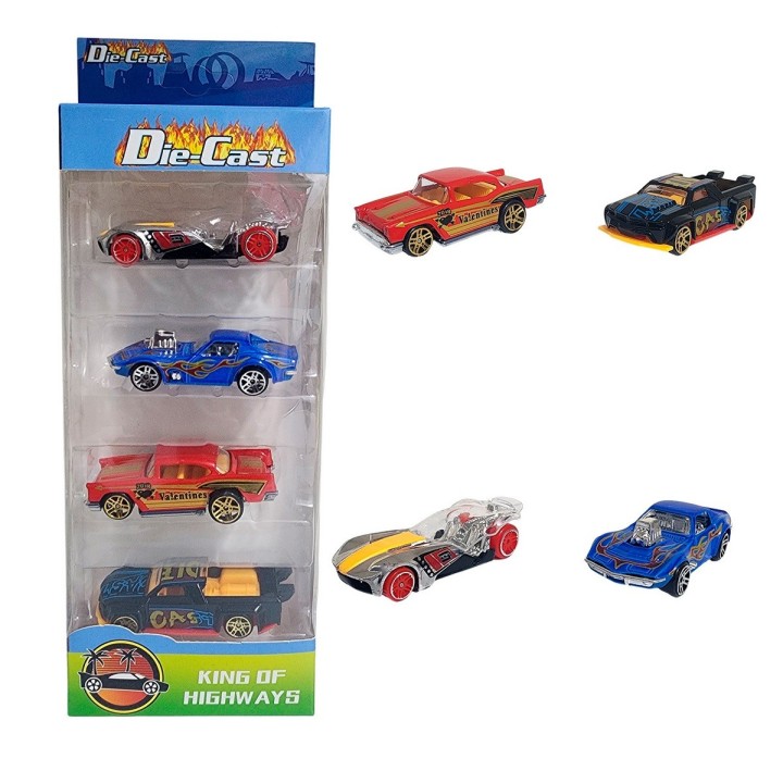 Carro Deportivo De Metal Coleccion X 4 Unidades