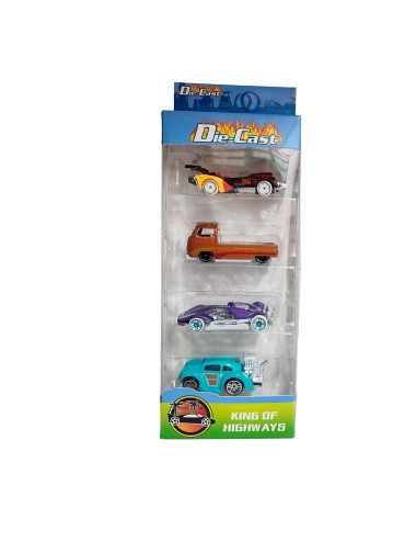 Carro Deportivo De Metal Coleccion X 4 Unidades