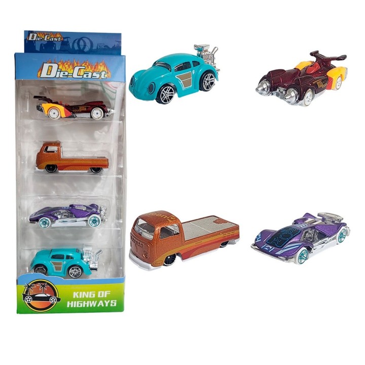 Carro Deportivo De Metal Coleccion X 4 Unidades