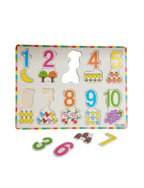 Juego De Mesa Encastre Madera Numeros Aprendizaje Niños
