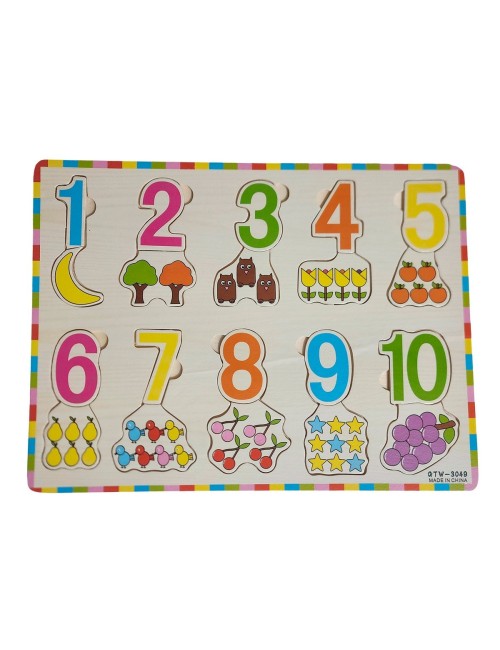 Juego De Mesa Encastre Madera Numeros Aprendizaje Niños