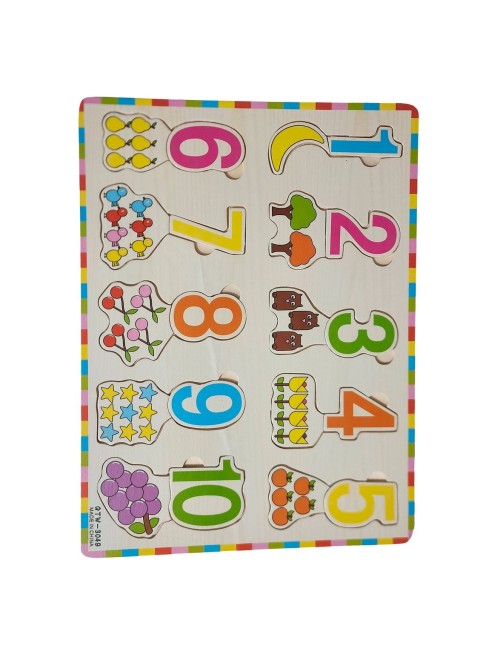Juego De Mesa Encastre Madera Numeros Aprendizaje Niños