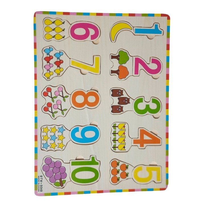 Juego De Mesa Encastre Madera Numeros Aprendizaje Niños