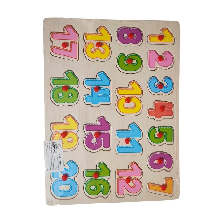 Juego De Mesa Encastre Madera Numeros Aprendizaje Niños