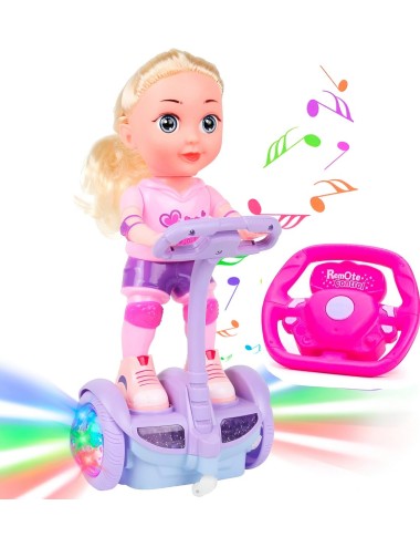 Muñeca Scooter Luces Control Remoto Juguete Niñas + Baterias