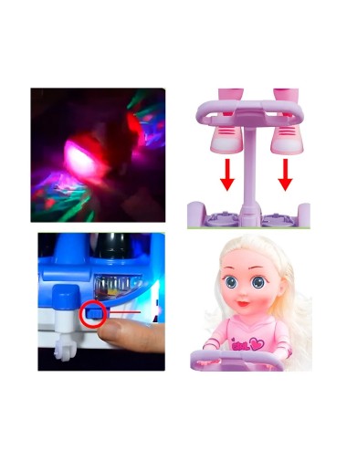 Muñeca Scooter Luces Control Remoto Juguete Niñas + Baterias
