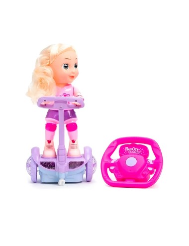 Muñeca Scooter Luces Control Remoto Juguete Niñas + Baterias