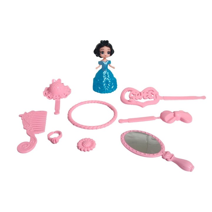 Muñeca Princesa Con Accesorios De Belleza + Estuche