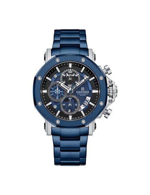 Reloj Naviforce Casual Nf8065 Crono Hombre Acero + Estuche