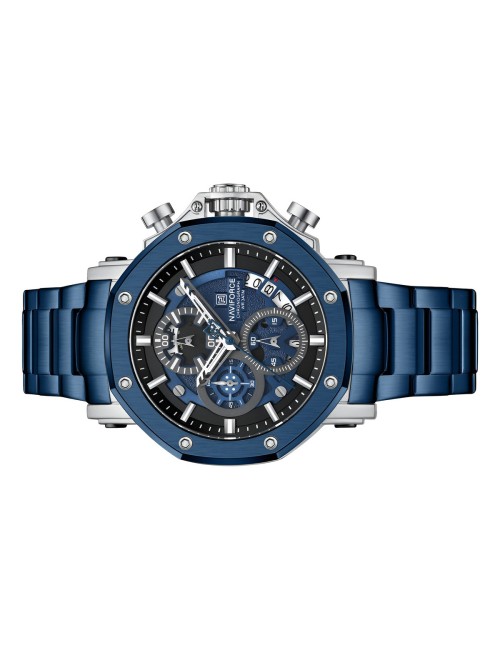 Reloj Naviforce Casual Nf8065 Crono Hombre Acero + Estuche
