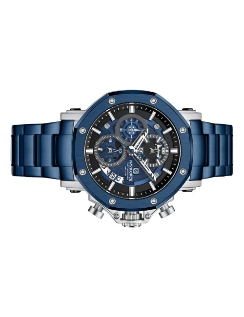 Reloj Naviforce Casual Nf8065 Crono Hombre Acero + Estuche