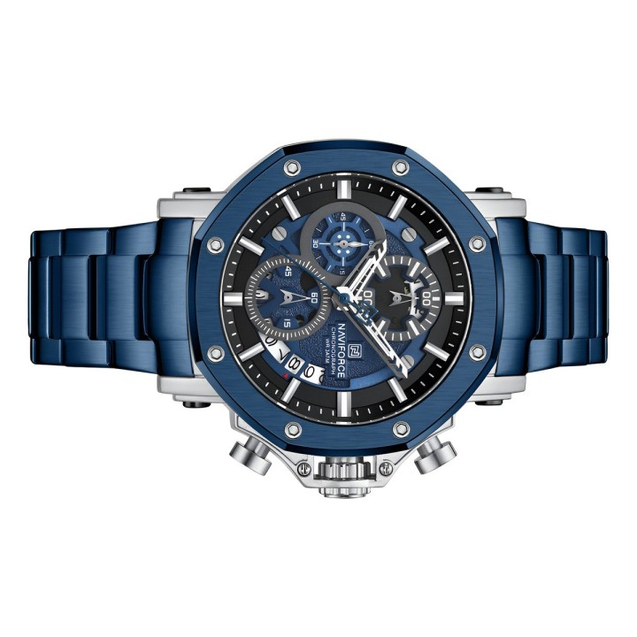 Reloj Naviforce Casual Nf8065 Crono Hombre Acero + Estuche