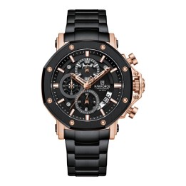 Reloj Naviforce Casual Nf8065 Crono Hombre Acero + Estuche