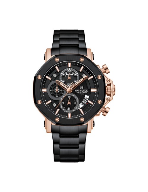 Reloj Naviforce Casual Nf8065 Crono Hombre Acero + Estuche