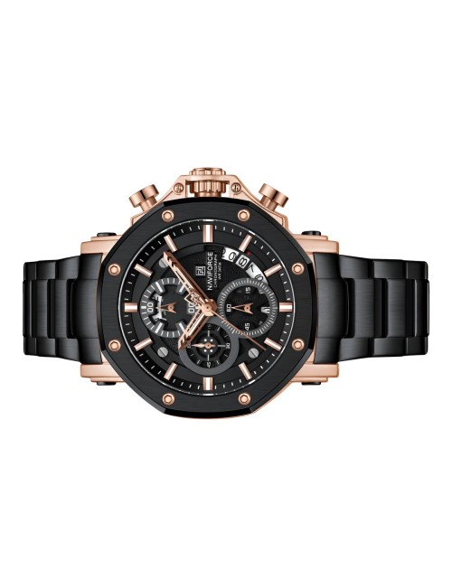 Reloj Naviforce Casual Nf8065 Crono Hombre Acero + Estuche