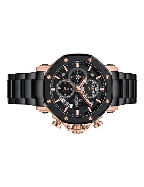 Reloj Naviforce Casual Nf8065 Crono Hombre Acero + Estuche