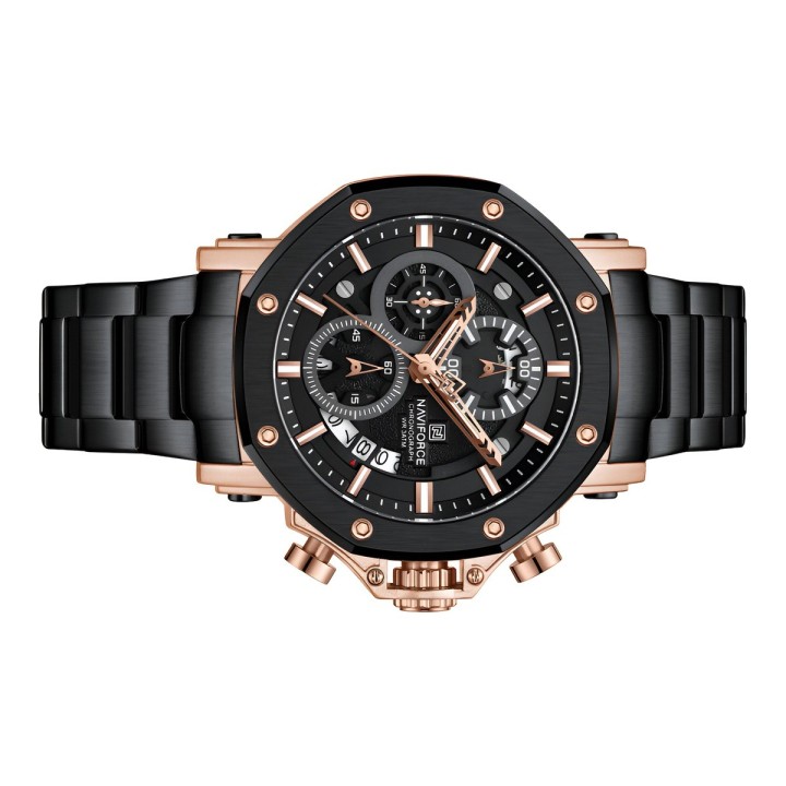 Reloj Naviforce Casual Nf8065 Crono Hombre Acero + Estuche