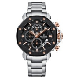 Reloj Naviforce Casual Nf8065 Crono Hombre Acero + Estuche