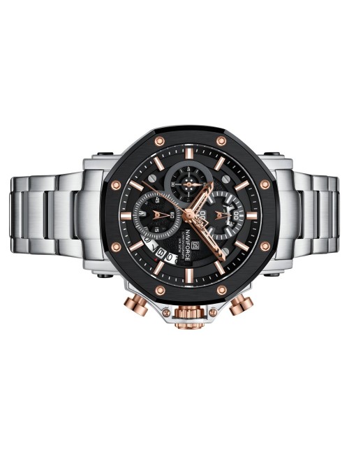 Reloj Naviforce Casual Nf8065 Crono Hombre Acero + Estuche