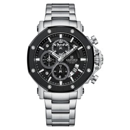 Reloj Naviforce Casual Nf8065 Crono Hombre Acero + Estuche