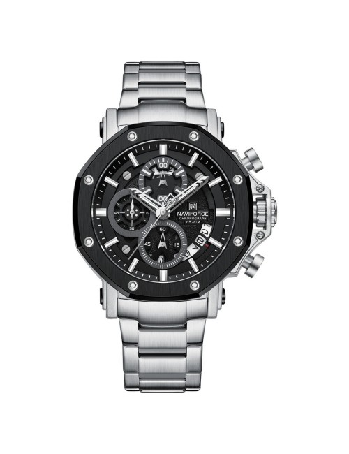 Reloj Naviforce Casual Nf8065 Crono Hombre Acero + Estuche
