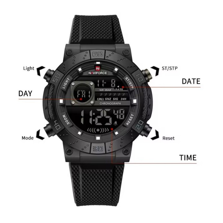 Reloj Naviforce Original Nf9241t Digital Hombre + Estuche