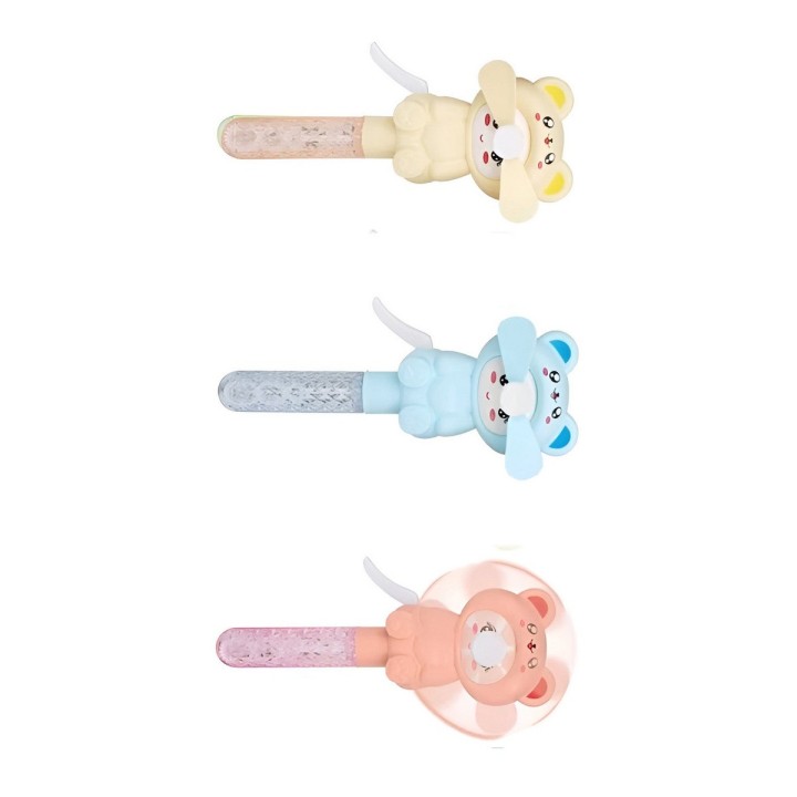 Burbujero Muñeca Oso Ventilador Portatil Set X 3 Unidades