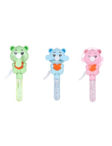 Burbujero Oso Corazon Ventilador Portatil Set X 3 Unidades