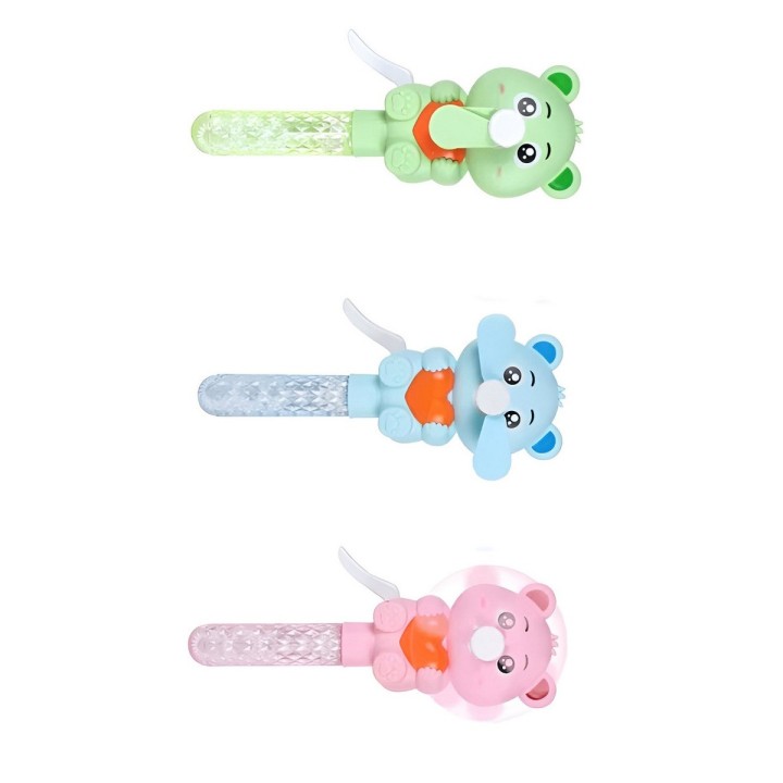 Burbujero Oso Corazon Ventilador Portatil Set X 3 Unidades