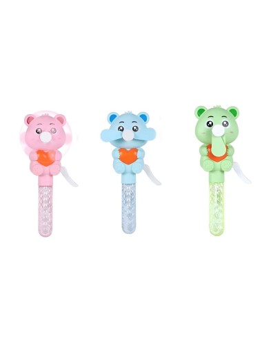 Burbujero Oso Corazon Ventilador Portatil Set X 3 Unidades