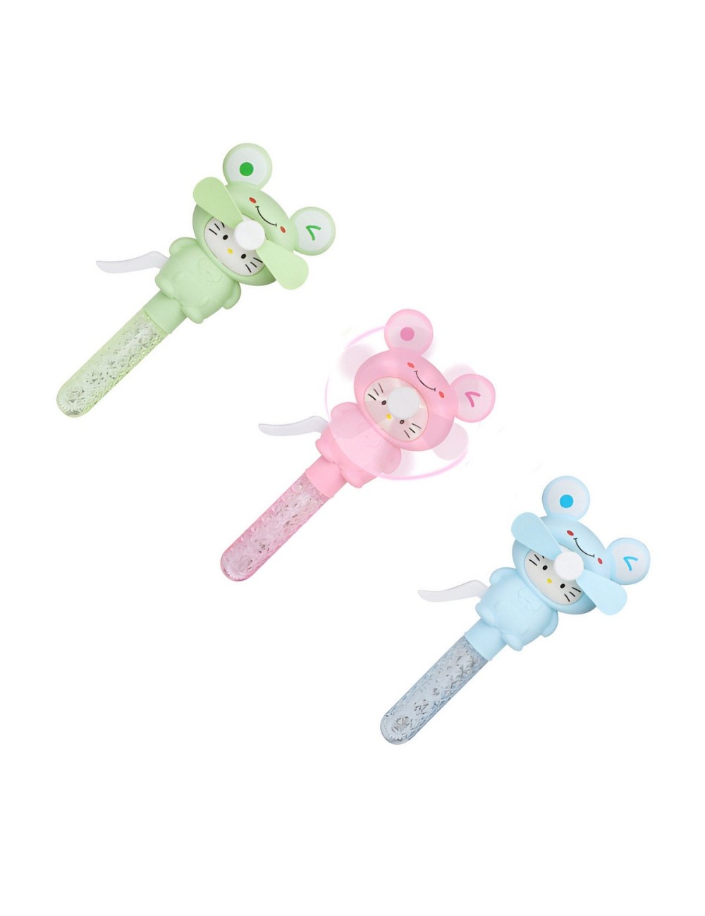 Burbujero Rana Ranita Ventilador Portatil Set X 3 Unidades