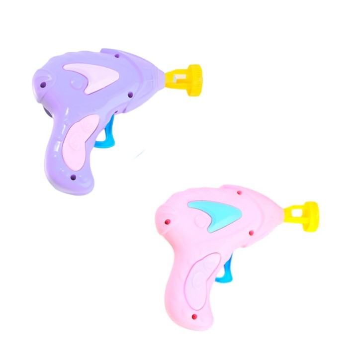 Pistola Burbujera Niñas Colores Pasteles X 2 Unid + Liquido