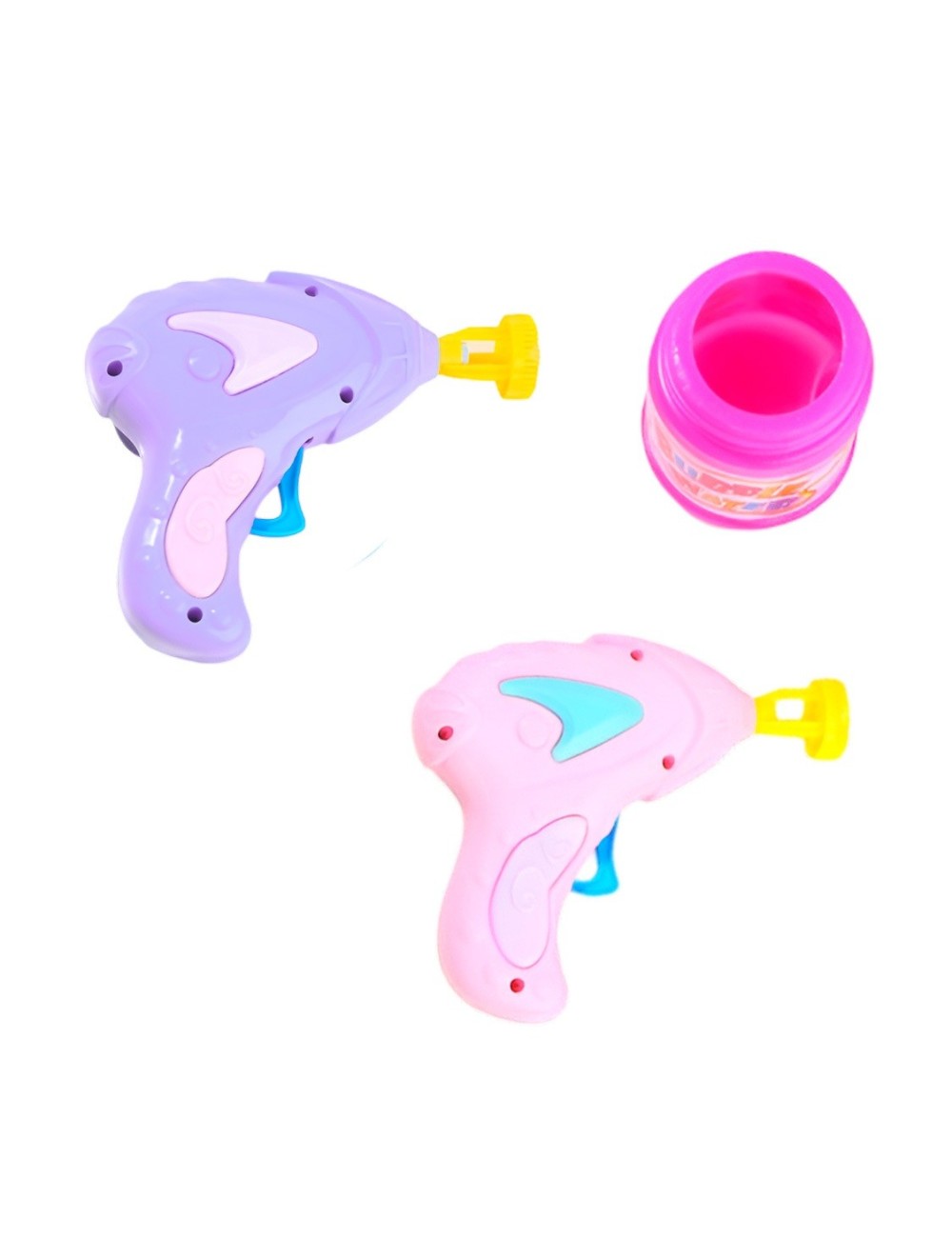 Pistola Burbujera Niñas Colores Pasteles X 2 Unid + Liquido