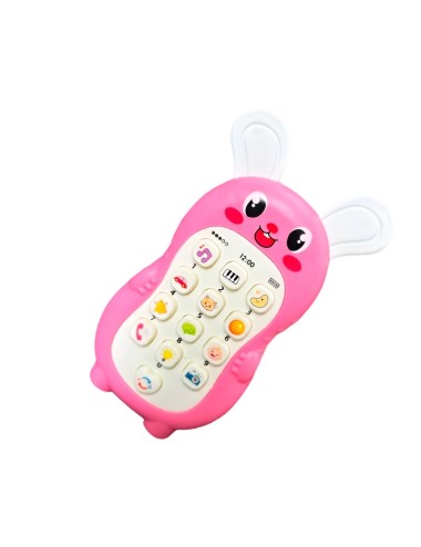 Teléfono Celular Juguete Musical Conejo Luces Bebe + Bateria