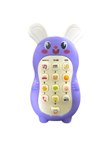 Teléfono Celular Juguete Musical Conejo Luces Bebe + Bateria