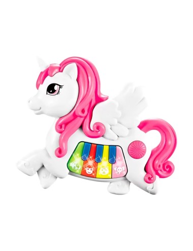 Piano Musical Unicornio Bebe Aprendizaje Didactico + Bateria