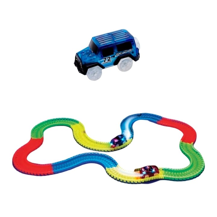 Pista De Carros Neon Con De Carro Luces Track Car+ Baterias
