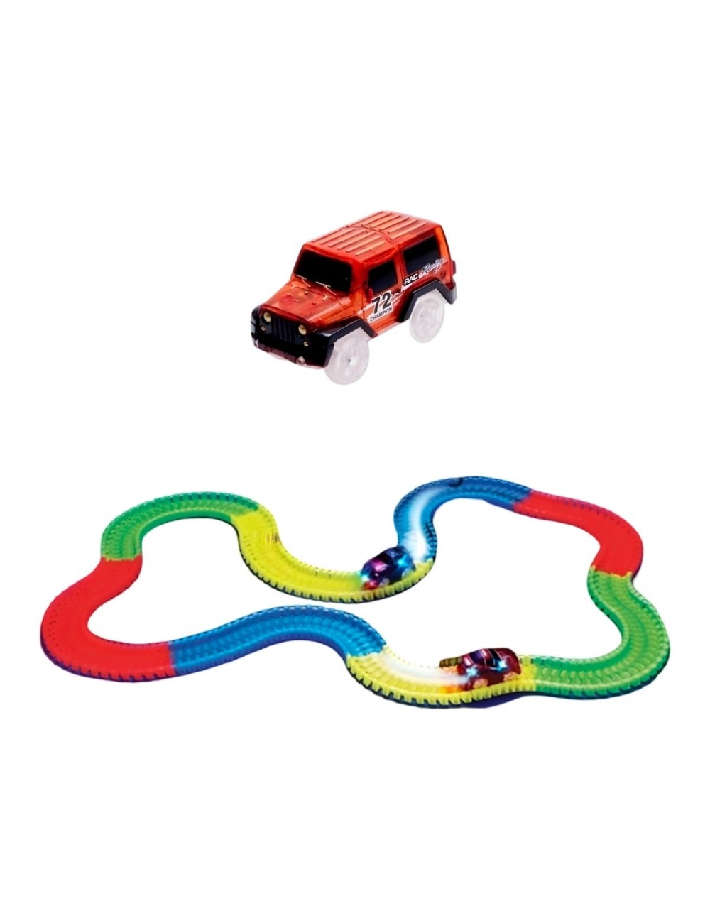 Pista De Carros Neon Con De Carro Luces Track Car+ Baterias