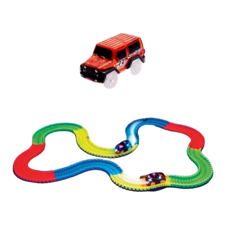 Pista De Carros Neon Con De Carro Luces Track Car+ Baterias