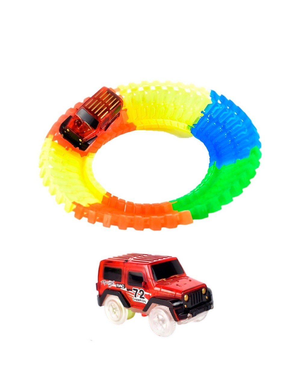 Pista De Carros Neon Con De Carro Luces Track Car+ Baterias