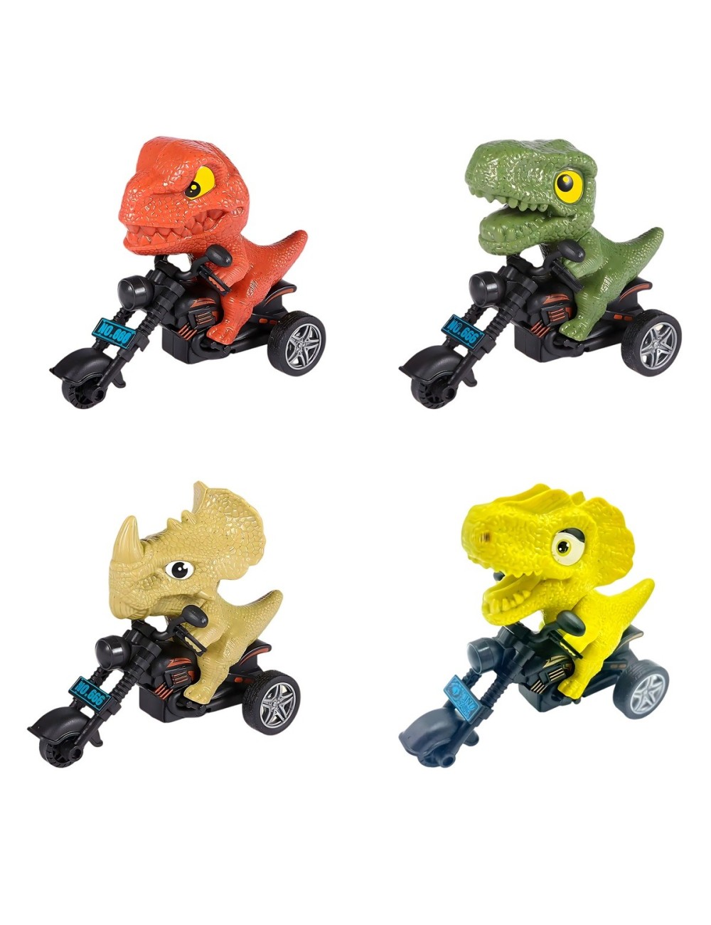 Moto Dinosaurio Jurassic Set De Juguete Niños X 4 Unidades