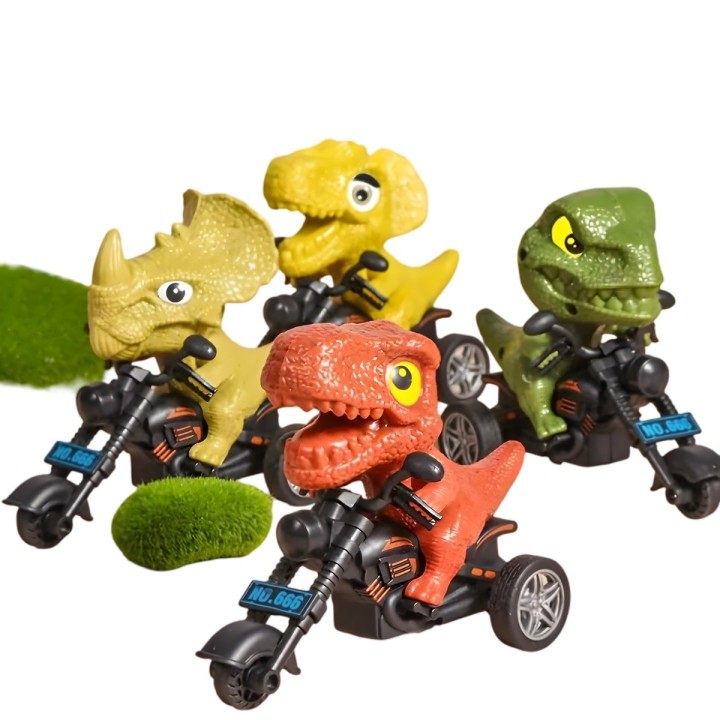 Moto Dinosaurio Jurassic Set De Juguete Niños X 4 Unidades